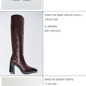 ZARA over the knee brown boots